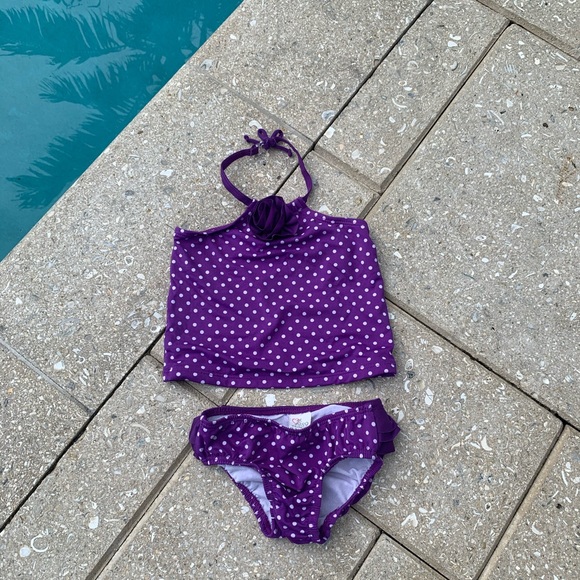 Purple Polka Dot Tankini - Picture 1 of 10